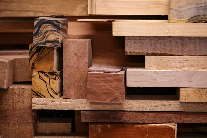 a pile of wood blocks stacked on top of each other