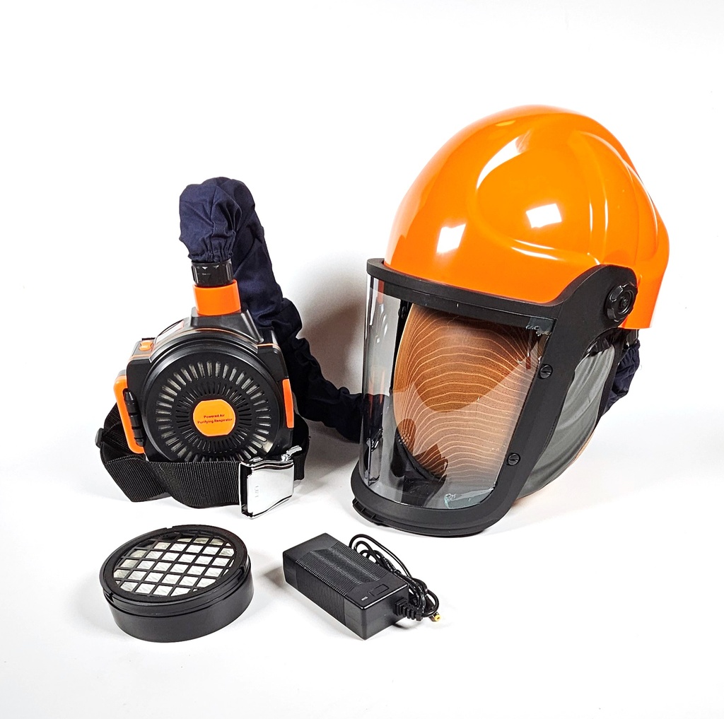 actief volgelaats stofmasker met helm AIRFLOW