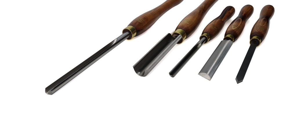 5-piece set of wood turning tools made by Crown.