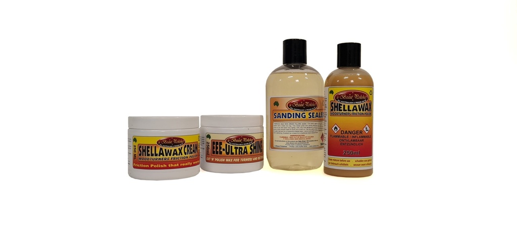 EEE-Ultrashine, Sanding sealer, Shellawax liquid and cream